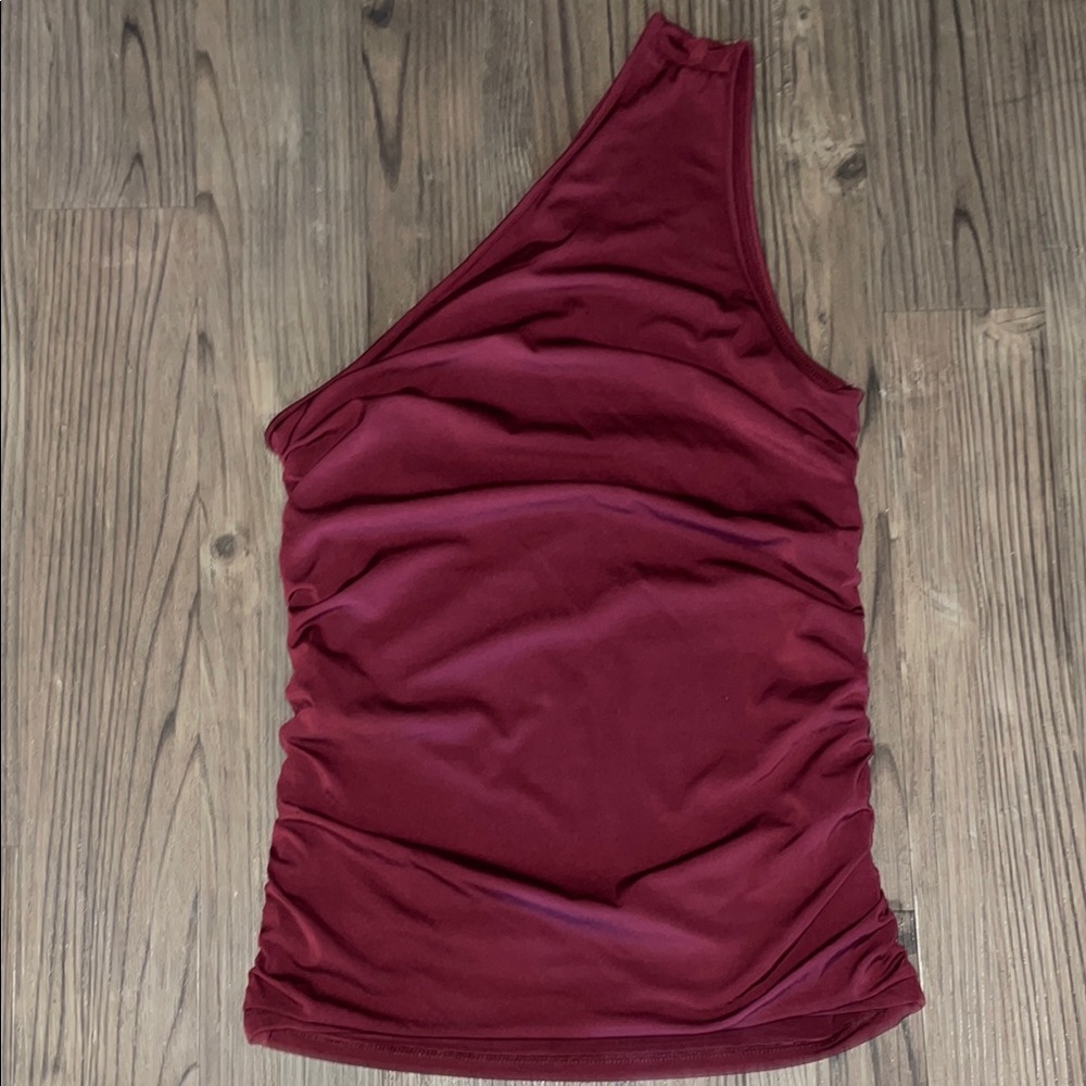 One-Shoulder Burgundy Top